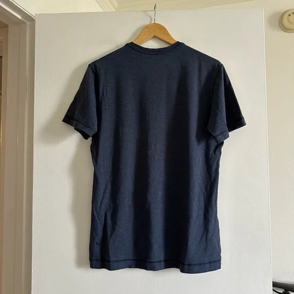 Lululemon Athletica Men’s 5 Year Basic Tee Short Sleeve Heathered Nautical Navy - Picture 7 of 9